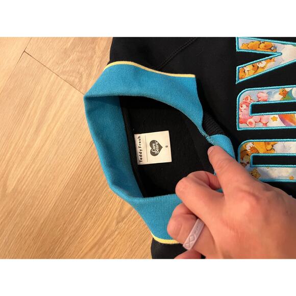 Teddy Fresh x Care Bears Collared Sweatshirt Women’s small Black Embroidered - Picture 3 of 5